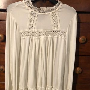 Anthropologie Eri + Ali White Long Sleeve Blouse
